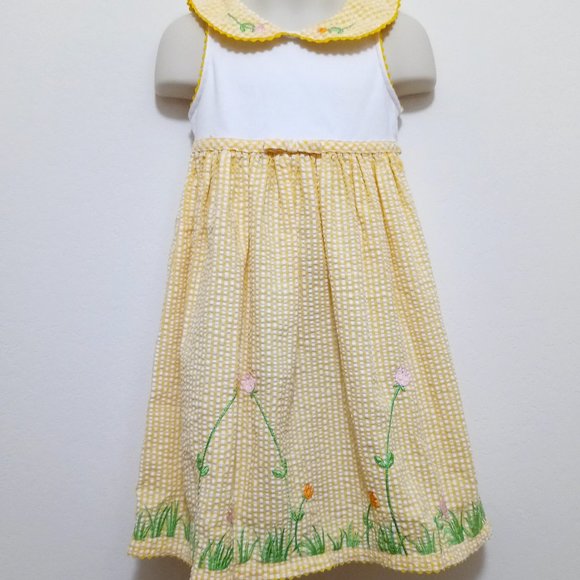 Youngland Other - *Final Sale* Sz 5 Girl Gingham Yellow Embroidered Dress